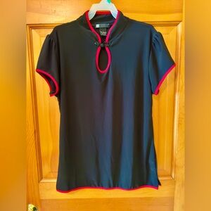 Vintage Carol Little black & red top, size M-L